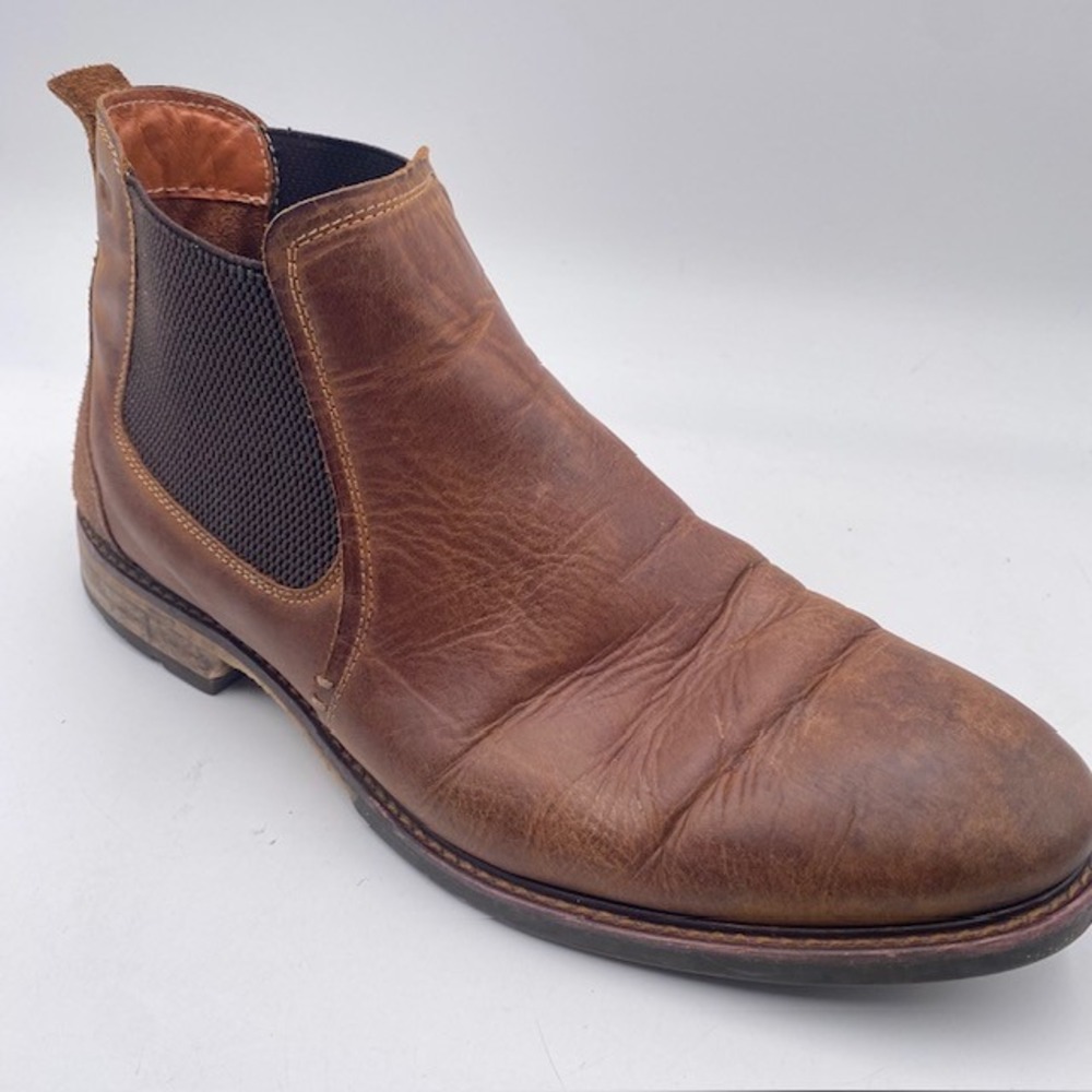 Florsheim Duke Chelsea Boots Mens 12M Brown Leather Suede Heel Ankle 14285-215